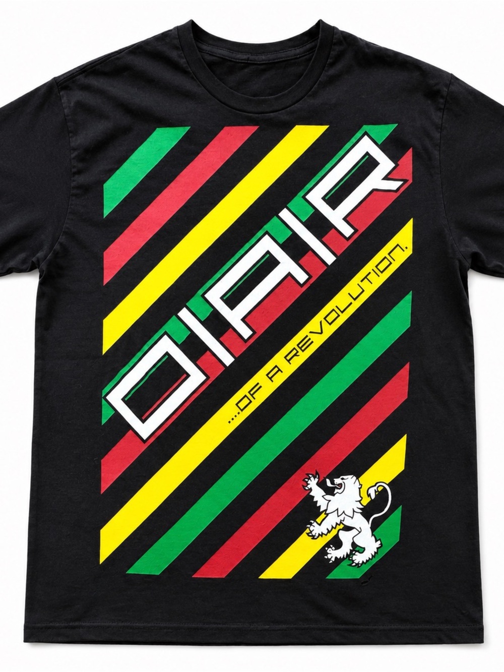 OAR “…Of A Revolution” Graphic Tee Black Rasta Stripe T-Shirt Large USA Made